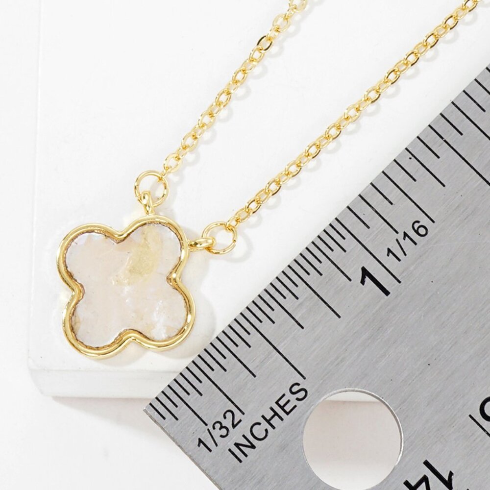18k GOLD DIPPED PAVE SET CUBIC ZIRCONIA 13MM QUATREFOIL STUD EARRINGS